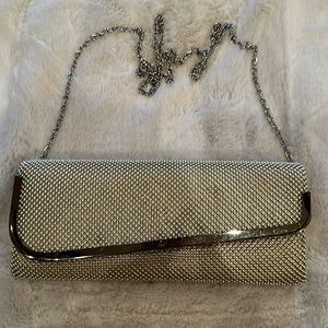 Like new Jessica McClintock clutch with crossbody chain